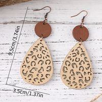 Wholesale Jewelry Vintage Style Water Droplets Pu Leather Wood Drop Earrings main image 3