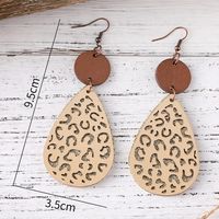 Wholesale Jewelry Vintage Style Water Droplets Pu Leather Wood Drop Earrings main image 2