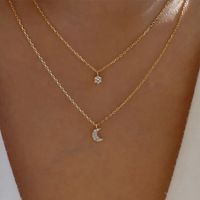 Style Simple Style Classique Star Lune Pierres Précieuses Artificielles Alliage De Gros Pendentif main image 7