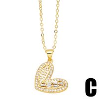 Ig Style Fashion Simple Style Heart Shape Bow Knot Copper 18k Gold Plated Zircon Necklace In Bulk sku image 3