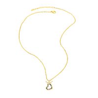 Ig-stil Mode Einfacher Stil Herzform Bogenknoten Kupfer 18 Karat Vergoldet Zirkon Halskette In Masse main image 2