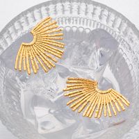 1 Pair Ig Style Simple Style Sector Plating Stainless Steel 18k Gold Plated Ear Studs main image 1