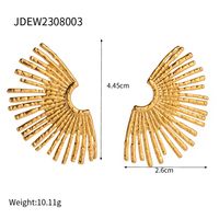 1 Pair Ig Style Simple Style Sector Plating Stainless Steel 18k Gold Plated Ear Studs sku image 1