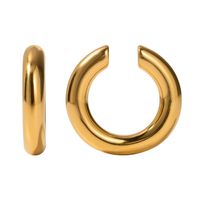 1 Pair Ig Style Simple Style C Shape Plating Stainless Steel 18k Gold Plated Ear Cuffs main image 2