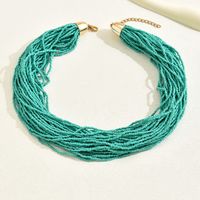 Ethnic Style Romantic Solid Color Round Plastic Seed Bead Beaded Chain Women's Layered Necklaces Sweater Chain sku image 3