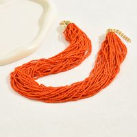Ethnic Style Romantic Solid Color Round Plastic Seed Bead Beaded Chain Women's Layered Necklaces Sweater Chain main image 2