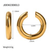 1 Pair Ig Style Simple Style C Shape Plating Stainless Steel 18k Gold Plated Ear Cuffs sku image 1