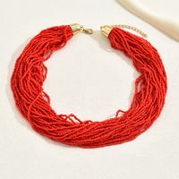 Ethnic Style Romantic Solid Color Round Plastic Seed Bead Beaded Chain Women's Layered Necklaces Sweater Chain sku image 2