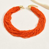 Ethnic Style Romantic Solid Color Round Plastic Seed Bead Beaded Chain Women's Layered Necklaces Sweater Chain sku image 1