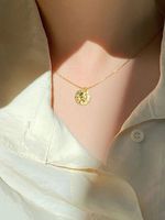 Simple Style Solid Color Sterling Silver Gold Plated Pendant Necklace In Bulk main image 4
