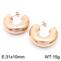 1 Paar Moderner Stil Einfacher Stil Einfarbig Überzug Rostfreier Stahl 18 Karat Vergoldet Ohrringe sku image 48