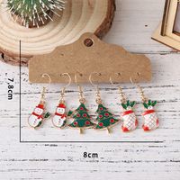 3 Pairs Cute Christmas Tree Christmas Socks Snowman Alloy Drop Earrings main image 3