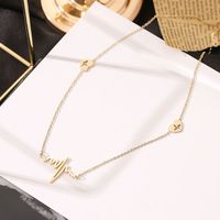 Lady Streetwear Electrocardiogram Stainless Steel Plating Inlay Zircon 14k Gold Plated Bracelets Necklace main image 5