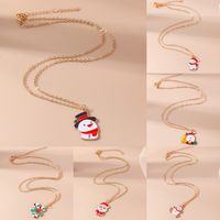 Cute Christmas Tree Santa Claus Zinc Alloy Christmas Women's Pendant Necklace main image 4