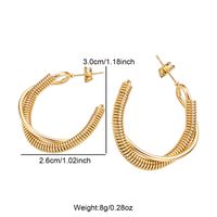 1 Piece Glam Vintage Style Cool Style Stripe Irregular Plating Stainless Steel 18k Gold Plated Ear Studs main image 2