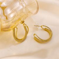 1 Piece Glam Vintage Style Cool Style Stripe Irregular Plating Stainless Steel 18k Gold Plated Ear Studs main image 1
