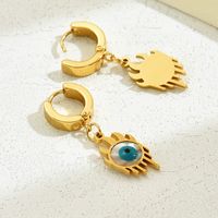 1 Pair Casual Preppy Style Punk Flame Eye Plating Inlay Stainless Steel Resin 18k Gold Plated Drop Earrings main image 2