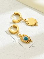 1 Pair Casual Preppy Style Punk Flame Eye Plating Inlay Stainless Steel Resin 18k Gold Plated Drop Earrings main image 3
