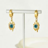 1 Pair Casual Preppy Style Punk Flame Eye Plating Inlay Stainless Steel Resin 18k Gold Plated Drop Earrings main image 4