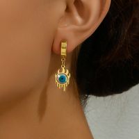 1 Pair Casual Preppy Style Punk Flame Eye Plating Inlay Stainless Steel Resin 18k Gold Plated Drop Earrings main image 1