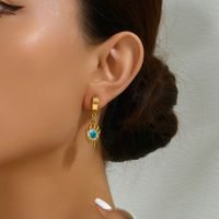 1 Pair Casual Preppy Style Punk Flame Eye Plating Inlay Stainless Steel Resin 18k Gold Plated Drop Earrings main image 5
