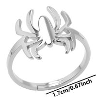 Gothic Cool Style Spider Stainless Steel Unisex Open Rings sku image 1