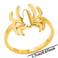 Gothic Cool Style Spider Stainless Steel Unisex Open Rings sku image 3