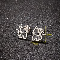 1 Pair Cute Sweet Animal Polishing Plating Stainless Steel 18k Gold Plated Ear Studs main image 5