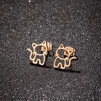 1 Pair Cute Sweet Animal Polishing Plating Stainless Steel 18k Gold Plated Ear Studs main image 2