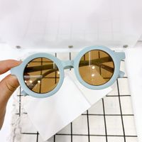 Cute Solid Color Ac Round Frame Full Frame Kids Sunglasses sku image 5