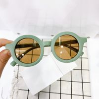 Cute Solid Color Ac Round Frame Full Frame Kids Sunglasses sku image 7