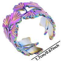 Casual Rock Modern Style Leaves Stainless Steel Plating Unisex Open Rings main image 3