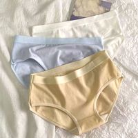 Solid Color Comfort Breathable Mid Waist Briefs Panties main image 6