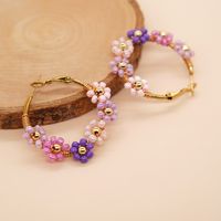 1 Pair Simple Style Flower Patchwork Glass Earrings main image 2