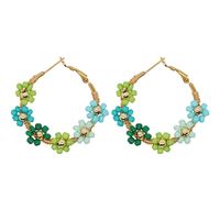 1 Pair Simple Style Flower Patchwork Glass Earrings sku image 1