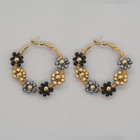 1 Pair Simple Style Flower Patchwork Glass Earrings sku image 2