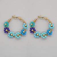 1 Pair Simple Style Flower Patchwork Glass Earrings sku image 4