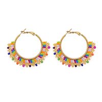 1 Pair Ethnic Style Round Beaded Glass Earrings sku image 1