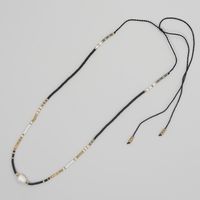 Simple Style Round Pearl Seed Bead Beaded Chain Women's Necklace sku image 1