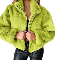 Women's Casual Solid Color Zipper Coat Woolen Coat main image 3