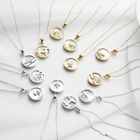 Elegant Human Plant Stainless Steel Plating Inlay Shell White Gold Plated Gold Plated Pendant Necklace main image 1