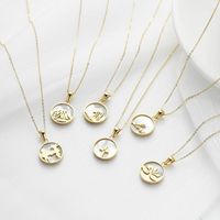 Elegant Human Plant Stainless Steel Plating Inlay Shell White Gold Plated Gold Plated Pendant Necklace main image 3