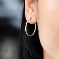 1 Pair Casual Vacation Simple Style Circle Plating 201 Stainless Steel 18K Gold Plated Hoop Earrings main image 10