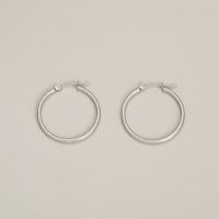 1 Pair Casual Vacation Simple Style Circle Plating 201 Stainless Steel 18K Gold Plated Hoop Earrings main image 8