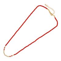 Bohemian Solid Color Artificial Crystal Beaded Knitting Women's Necklace sku image 1