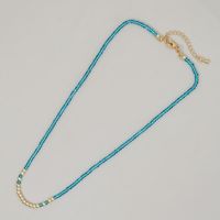 Bohemian Solid Color Artificial Crystal Beaded Knitting Women's Necklace sku image 7