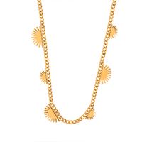 Style Vintage Style Simple Soleil Acier Au Titane Placage Plaqué Or 18k Collier main image 2