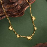 Vintage Style Simple Style Sun Titanium Steel Plating 18k Gold Plated Necklace main image 3