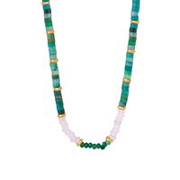 Elegant Luxurious Multicolor Natural Stone Beaded Plating 18k Gold Plated Necklace main image 2