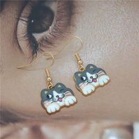 Cute Cat Alloy Women's Drop Earrings 1 Pair sku image 8